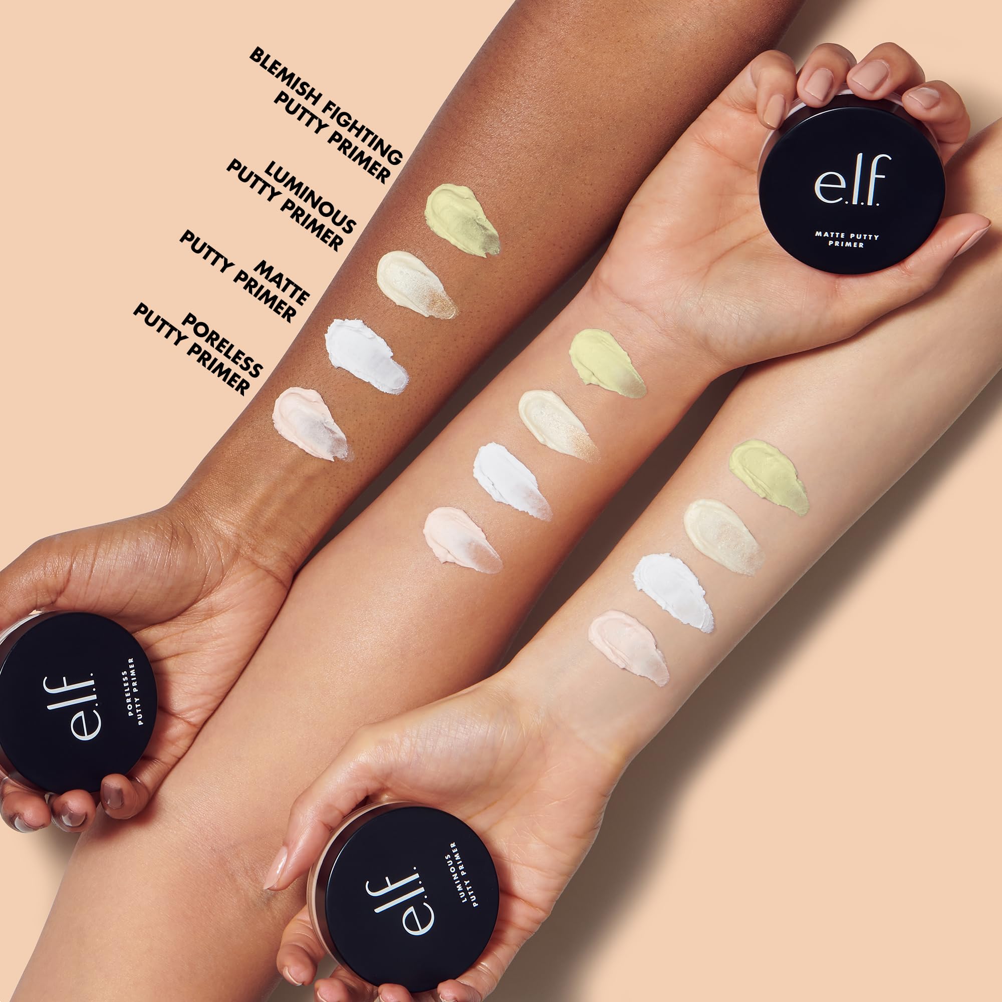 e.l.f. Poreless Putty Primer, Minimizes Pores & Preps Skin, Creates a Flawless Base, For All Skin Types, 0.74 Oz (21g)