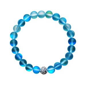 hope inspired mystic mermaid glass bracelet with 8 mm blue moonstone beads