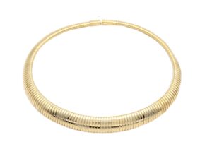 marshal metal fashion necklace 18k gold plated brass omega choker necklace (nk154g(15mm))