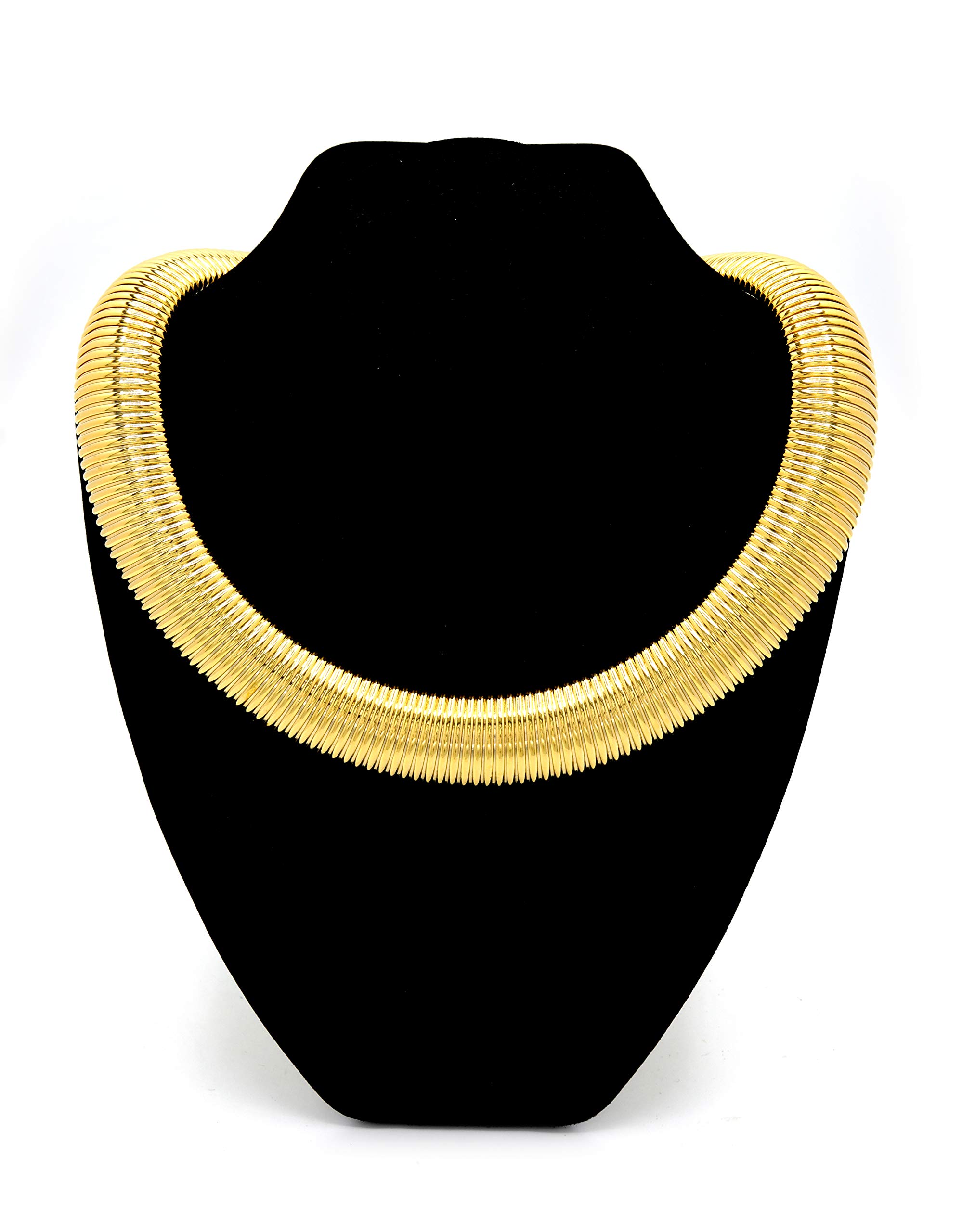 Marshal Metal Fashion Necklace 18K Gold Plated Brass Omega Choker Necklace (NK201G(20mm))