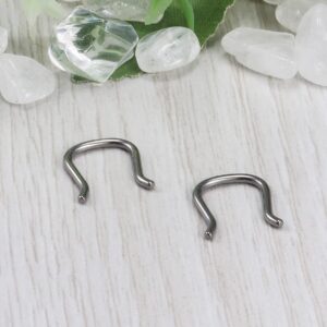 Ocptiy 16G G23 Titanium Septum Rings Piercing Jewelry for Women 16 Gauge Implant Grade Septum Ring U Shaped Hypoallergenic Medical Steel Metal Septum Nose Rings Hoop Piercing Jewelry Retainer Men 8mm