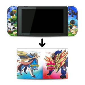 sword and shield game skin for nintendo switch console and dock