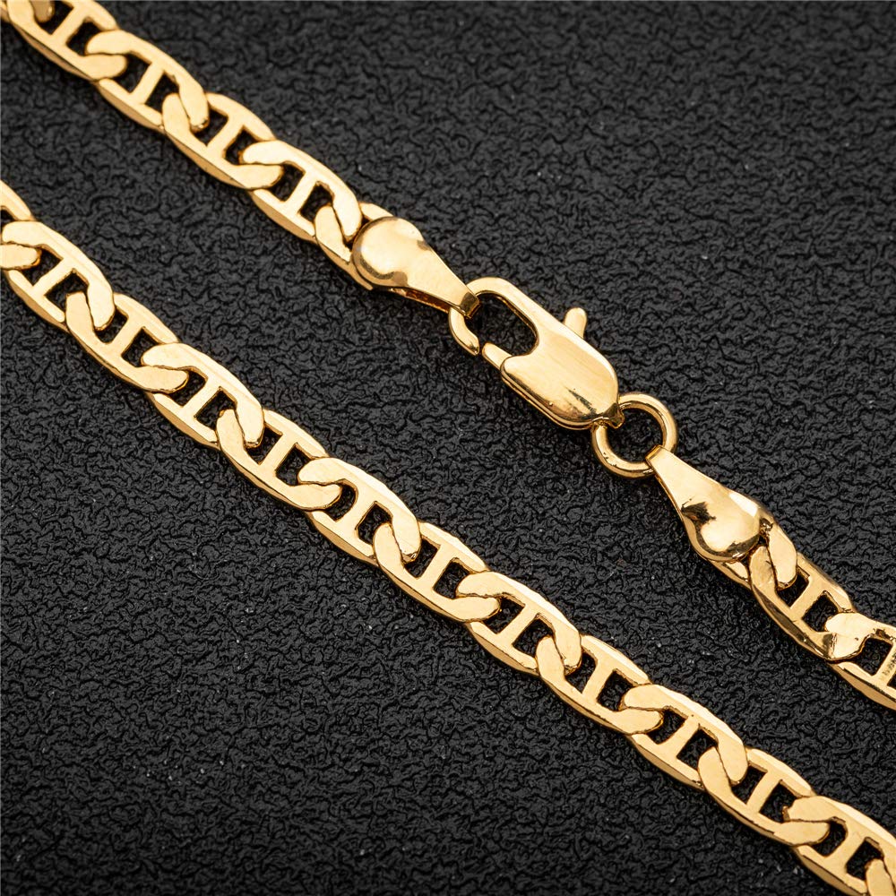 kelistom 18K Gold Plated Mariner Chain Anklet for Women & Teen Girls, 9 inches (Gold)