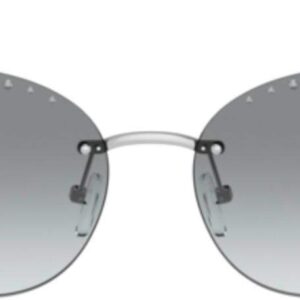 Michael Kors Woman Sunglasses Silver Frame, Grey Gradient Lenses, 57MM