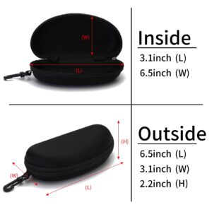 Sunglasses Case,(3 Pack) Portable Travel Zipper Eyeglasses Frame glasses Case Hook For Mens and womens