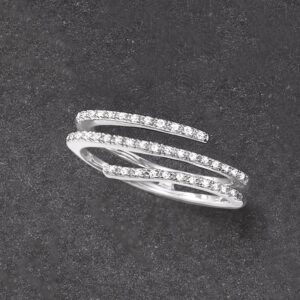 RS Pure by Ross-Simons 0.10 ct. t.w. Diamond Bypass Ring in Sterling Silver. Size 7