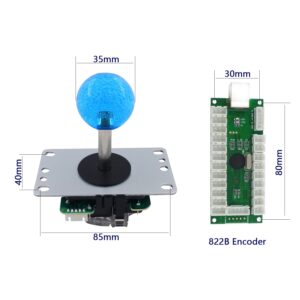 SJ@JX Arcade 2 Player Game Controller Stick DIY Kit LED Buttons with Logo MX Microswitch 8 Way Joystick USB Encoder Cable for PC MAME Raspberry Pi Color Mix