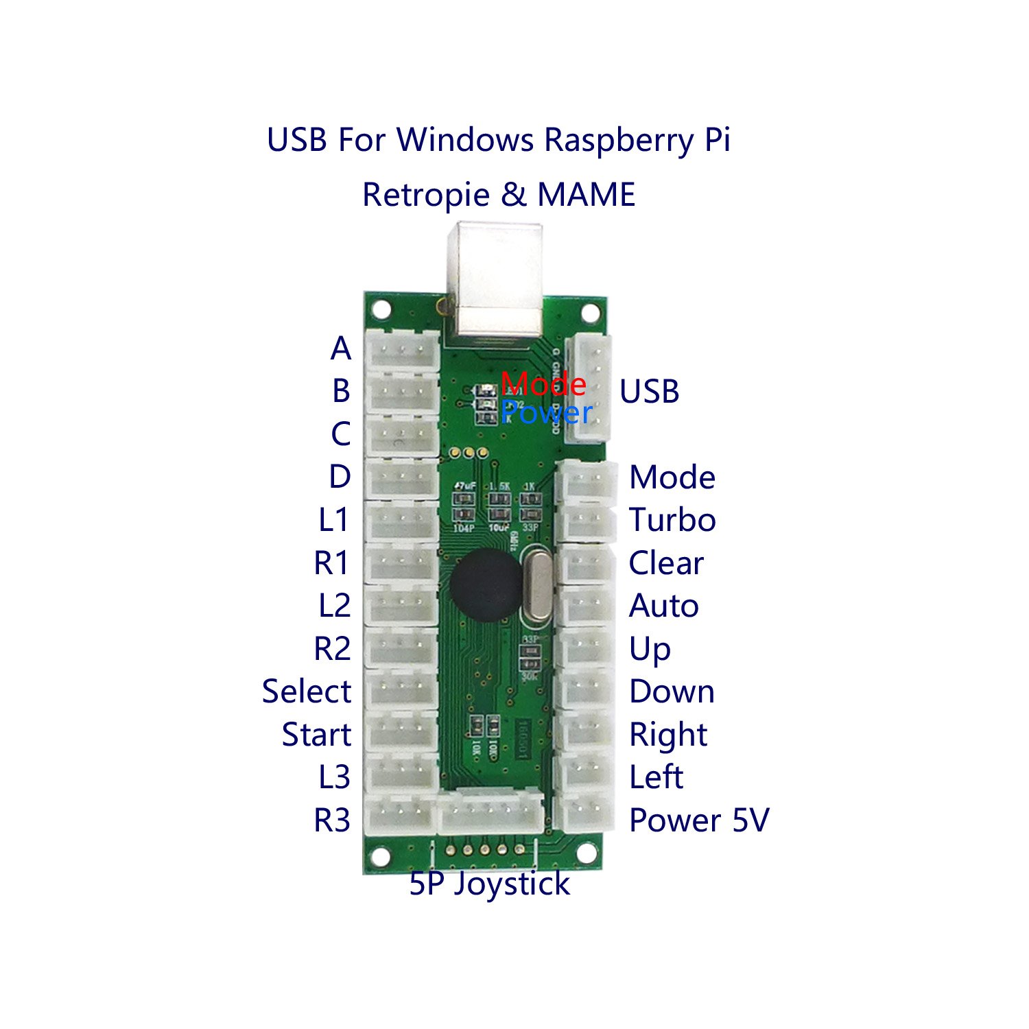 SJ@JX Arcade 2 Player Game Controller Stick DIY Kit LED Buttons with Logo MX Microswitch 8 Way Joystick USB Encoder Cable for PC MAME Raspberry Pi Color Mix