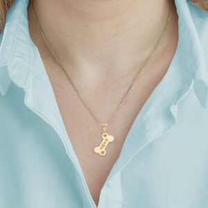 Certified 10k Yellow Gold Personalized Dog Pendant Customize Pet Name