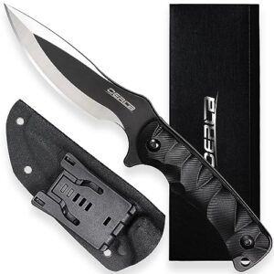 oerla tac oll-005 outdoor knife fixed blade camping hunting survival field knife 420hc full tang steel blade with kydex sheath and edc tactical belt clip