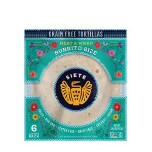 Siete Burrito-Size 11-Inch Tortillas | Grain-Free Burrito Wraps | Pack of 1