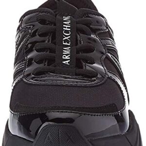 A｜X ARMANI EXCHANGE Women's AX Logo Streetwear Sneaker, Black, 8.5