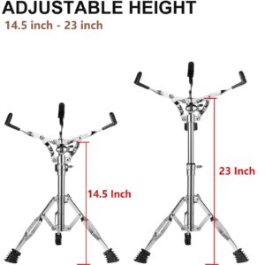 LOLUNUT Snare Drum Stand with Drum Sticks Holder,Adjustable Practice Drum Stand for 10-14 Inch Drum Pad,Snare Drum Beginners