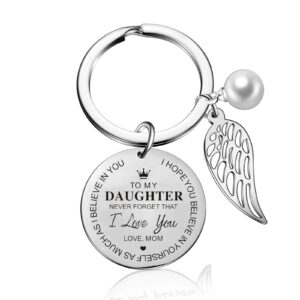 to my daughter keychain from dad mom inspirational gift never forget that i love you forever birthday gift graduation gifts (to my daughter from mom)