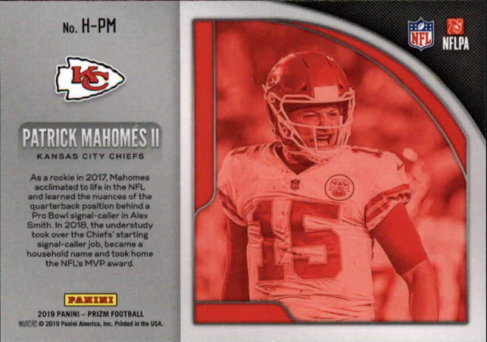 2019 Painin Prizm Hype #10 Patrick Mahomes II Kansas City Chiefs Official NFL Football Trading Card in Raw (NM or Better) Condition