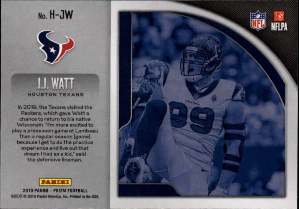 2019 Painin Prizm Hype #5 J.J. Watt Houston Texans Official NFL Football Trading Card in Raw (NM or Better) Condition