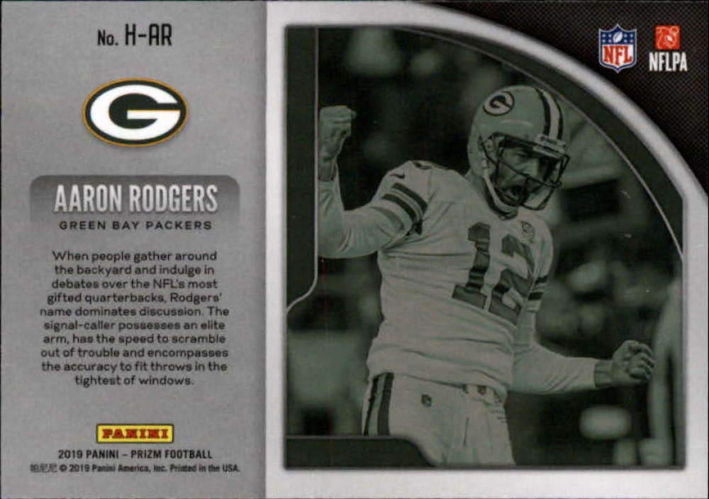 2019 Painin Prizm Hype #4 Aaron Rodgers Green Bay Packers Official NFL Football Trading Card in Raw (NM or Better) Condition