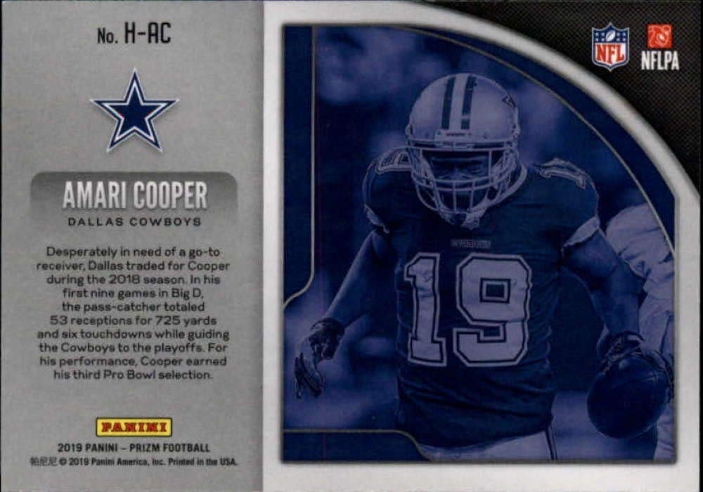 2019 Painin Prizm Hype #13 Amari Cooper Dallas Cowboys Official NFL Football Trading Card in Raw (NM or Better) Condition