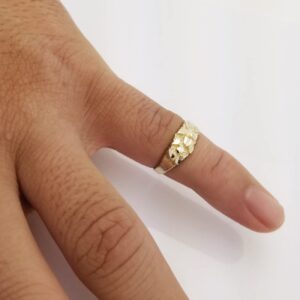 10k Yellow Gold Nugget Ring For Women