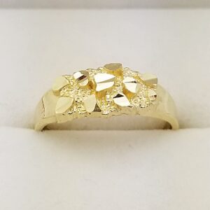 10k Yellow Gold Nugget Ring For Women