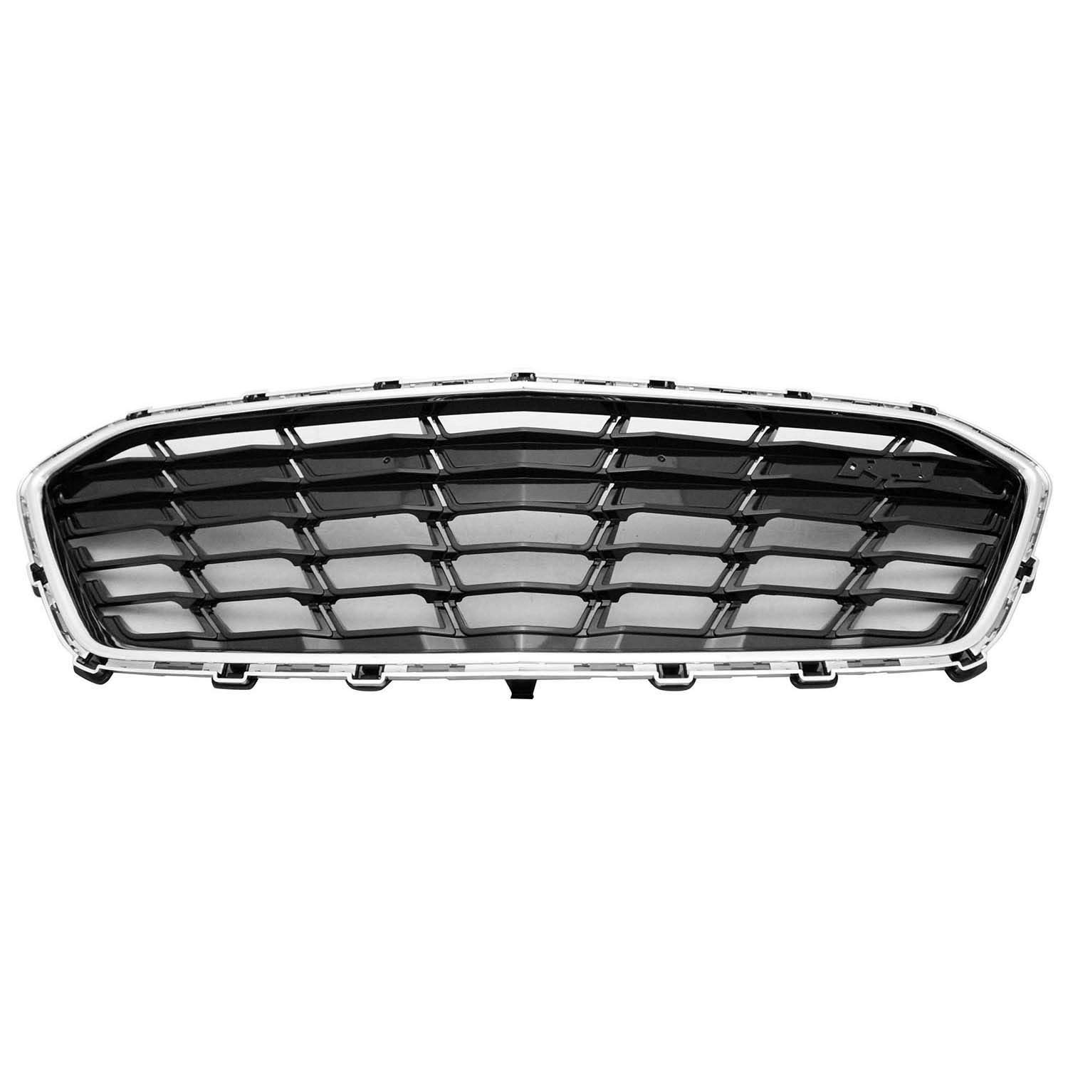 2017-2018 Chevrolet Cruze Front Bumper Cover Grille; For Rs Model; Painted Black With Chrome Surround Molding; Made Of Abs Plastic; [Gm] Partslink GM1036184