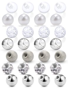 scerring 14g ball for piercing replacement balls externally threaded nipple industrial tongue belly piercing rings body jewelry piercing barbell parts 5mm 28pcs silver