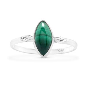 koral jewelry marquise malachite ethnic delicate ring 925 sterling silver vintage tribal gipsy boho look (8)