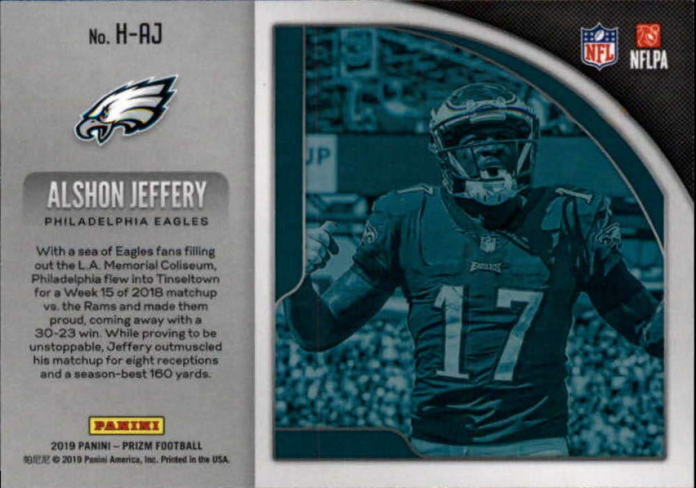 2019 Prizm NFL Hype #15 Alshon Jeffery Philadelphia Eagles Official Panini Football Trading Card