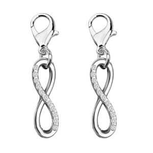 lqri infinity charms infinity clip on charm infinity symbol connectors charms pendant zipper pull,charms for purse,set of 2 (sliver)