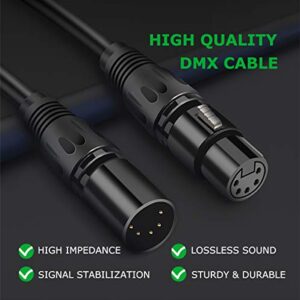 HOSONGIN 5 PIN XLR DMX Cable Adapter 5 Feet, DMX512 5PIN DMX Female to Male 5-PIN DMX Cable