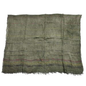 Kangqifen Unisex Striped Soft Scarf Cotton Linen Lightweight Large Scarves 75 x 35 inches ArmyGreen