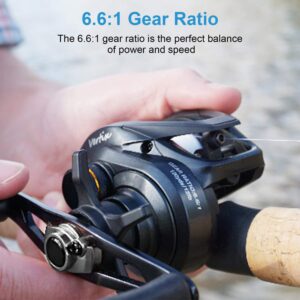 Tempo Vertix LP, High-Tech Innovative Baitcasting Reel, 9 + 1 BB, Low Profile & Lightweight, Powerful & Durable, 6.6:1 Gear Ratio, Great Value