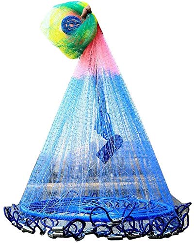 Zjnhl Fishing Equipment/Fishing Net Hand Throwing Net for Fishing A Variety of Materials, A Variety (Size : Height 3.6m Steel) (Size : Height 2.4m Steel)