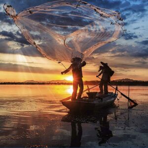 Zjnhl Fishing Equipment/Fishing Net Hand Throwing Net for Fishing A Variety of Materials, A Variety (Size : Height 3.6m Steel) (Size : Height 2.4m Steel)