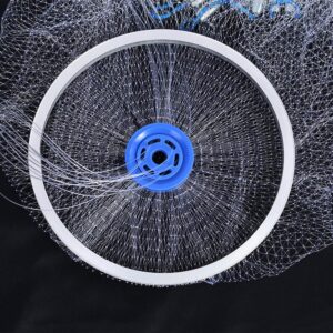 OTOEZ Fishing Cast Nets 3Ft-8Ft Radius Saltwater Fishing Net for Saltwater Freshwater Bait Shrimp Trap Fish Throw Net Nylon/Tire Line 0.47/0.79 Inch Mesh Heavy Duty Sinker (4FT, Nylon Line with Ring)