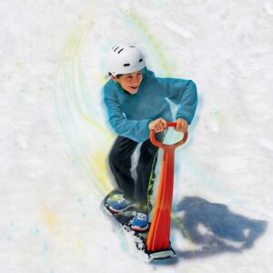 TRRAPLE Folding Snowboard, Sleds and Snow Boards Winter Outdoor Adult Kids Skiing Board with Grip Handle for Use On Snow and Grass