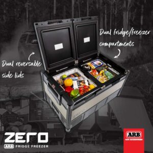 ARB 10802962 Smart Portable Refrigerator Freezer 101 Qts Dual Zone ZERO Model, App for Phone, 12V/110V For Car, Boat, Truck, SUV, RV, Camper Teardrop Ideal for Camping, Outdoor, Fishing