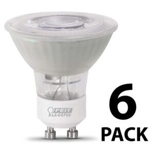 Feit Electric MR16 GU10 LED Bulbs, 50W Equivalent, Dimmable, 3000k Bright White, Spotlight Track Lighting Bulbs, Enhance Mini Split Reflector, BPMR16IFGU500930CA/6, 6 Count (Pack of 1)