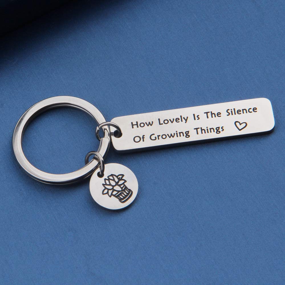 ENSIANTH Gardener Gift Idea Plant Keychain Plant Lover Gift Gardening Jewelry Florist Farmer Inspirational Gift (Growing thing key)