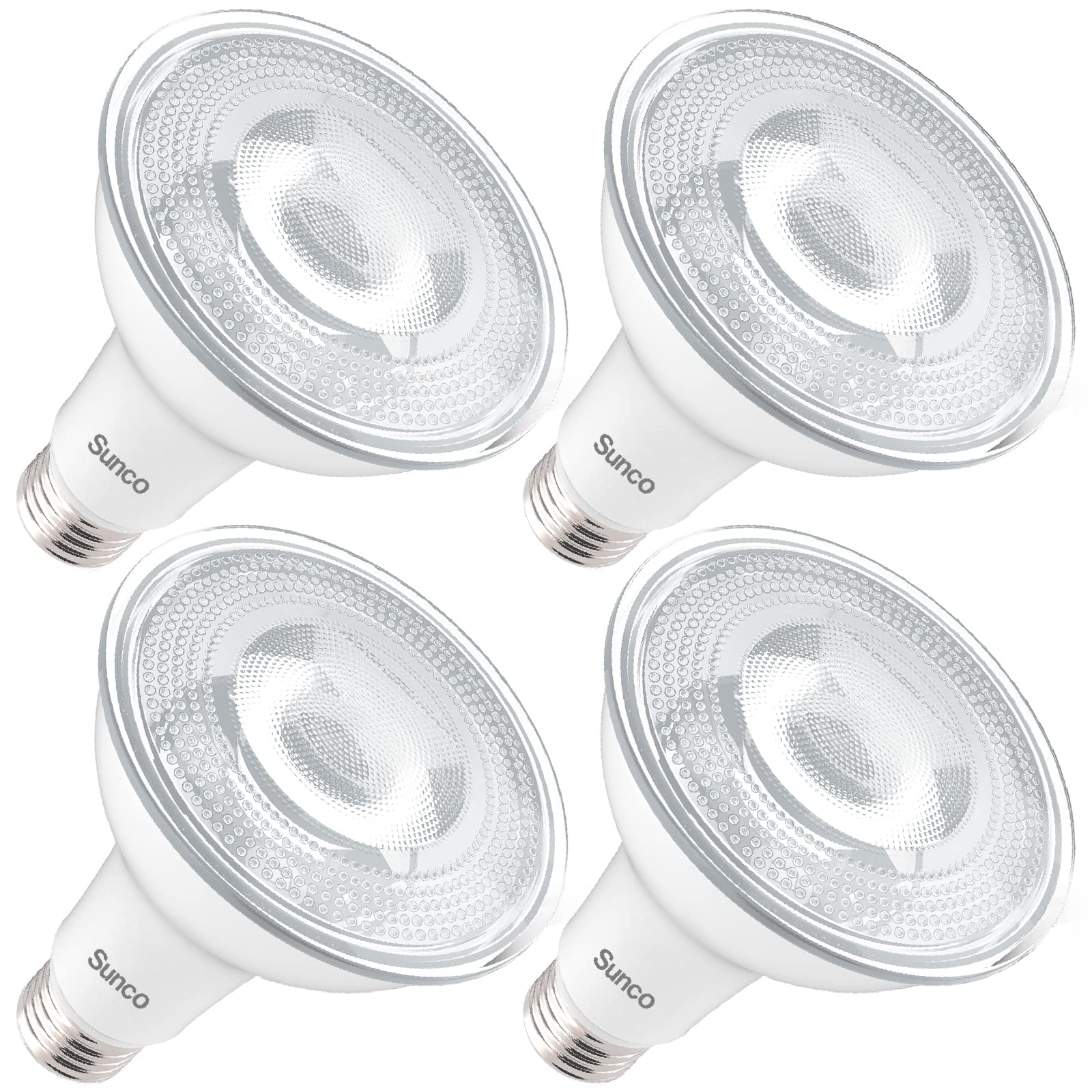 Sunco 4 Pack PAR30 LED Bulbs, Flood Light Outdoor Indoor CRI90 75W Equivalent 11W, Dimmable, 3000K Warm White, 850 Lumens, E26 Base, Wet-Rated, Super Bright, IP65 Waterproof - UL