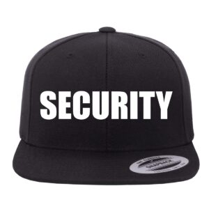 security baseball cap hat snapback by 6ixset - flexfit yupoong 6089m 6-panel black