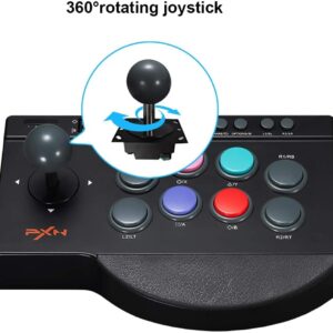 PXN Arcade Stick PC Joystick 0082 Fight Stick Turbo and Macro Function Arcade Fight Stick Turbo Macro USB Connection for PC,PS4,PS3,Xbox Series X|S, Xbox One