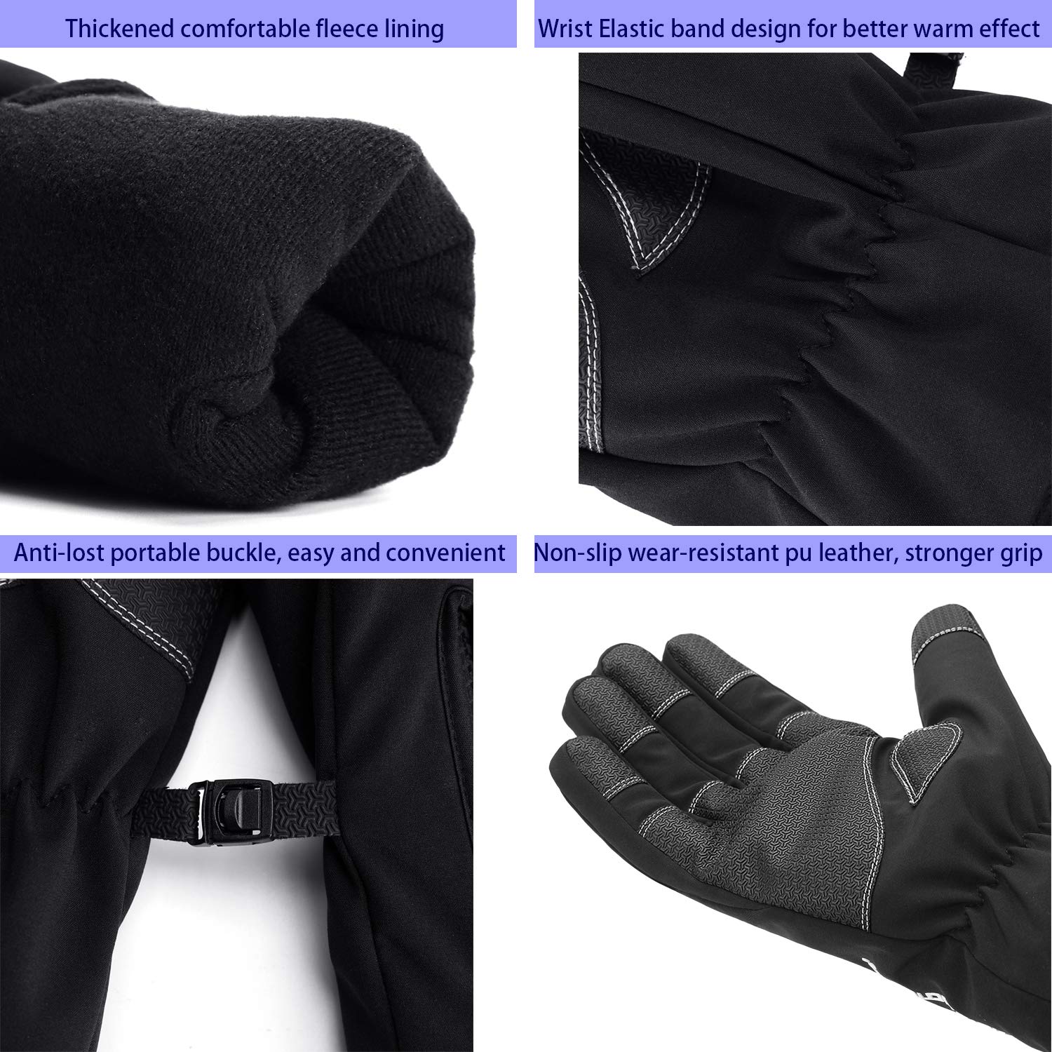 Y&R Direct Mens Winter Gloves -30℉Windproof Waterproof Touch Screen Gloves for Outdoor Work (Large)