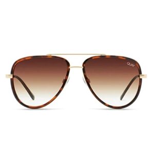 quay - sunglasses for men & women, aviator lenses with uv protection (all in medium, tortoise)