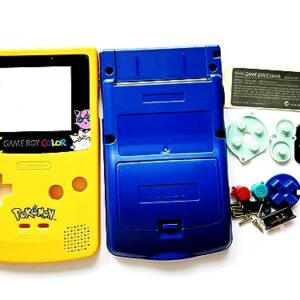 JMXLDS Replacement Full Housing Shell Case Cover Pack with Screwdriver Buttons for Game boy Color GBC Repair Part-Yellow&Blue.