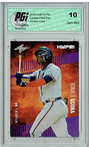 Ronald Acuna 2018 Leaf HYPE! #1A Blank Back 1 of 1 Rookie Card PGI 10 - Leaf Baseball Cards