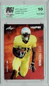 royce freeman 2018 leaf hype! #13 the #1 of 5 rookie card pgi 10 - leaf football cards