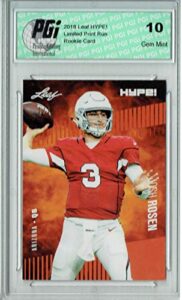 josh rosen 2018 leaf hype! #6a orange blank back 1 of 1 rookie card pgi 10 - leaf football cards