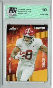 josh jacobs 2019 leaf hype! #21 the 1 of 25 rookie card pgi 10 - football slabbed rookie cards