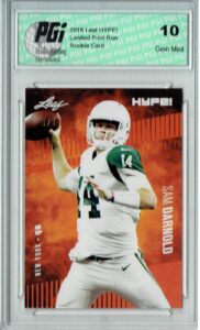 sam darnold 2018 leaf hype! #4a masterpiece true 1 of 1 rookie card pgi 10 - leaf football cards